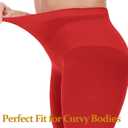 Citystl 2 Pairs Plus Size Tights for Women, 80D Opaque Black Tights, Solid Color Soft Microfiber (5X-Large-6X-Large Plus, Red)