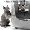 Stainless Steel Litter Box 13.7'' High Sides, XL Metal Cat Litter Box with Curved Low Entry, Cat Litter Pan for Big & Multiple Cats, Pet Toilet with Handy Wheels for Easy Moving