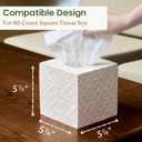 CHI AN HOME 5.8 Capiz Tissue Box Cover, Square Decorative Tissue Holder with Bottom Slider, Handmade Bathroom Accessories, Elegant White Cube for Vanity, Bedroom, Office & Coastal Dcor (Natural)