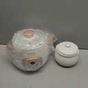 Electric Stew Pot, Ceramic Soup Porridge Cooker, Slow Cookers with Lid, 1L, White