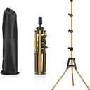 Reinforced Mannequin Head Stand, Wig Stand Tripod, Adjustable Floor Holder, Manikin Stand for Cosmetology Hairdressing Training (Golden Metal)