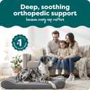 Furhaven Orthopedic Dog Bed for Large Dogs w/ Removable Washable Cover, For Dogs Up to 150 lbs - Ultra Plush Faux Fur & Suede Luxe Lounger Contour Mattress - Gray, Jumbo Plus/XXL