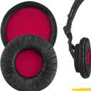 Geekria Replacement Ear Pads for Sony MDR-V55, V500DJ Headphones Ear Cushions, Repair Parts (Black Red)
