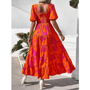 PRETTYGARDEN Women's 2026 Summer Maxi Dress Tie Straps Floral Beach Vacation Long Dresses Smocked Boho Sundress with Pockets (Pink Purple Floral, Small)