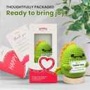 Gossby Handmade Positive Dinosaur Crochet with Message - Gift for Teacher - THANK YOU FOR HELPING ME GROW - Appreciation, Thank You, Christmas, End of Year Gift from Student - Knitted Decor