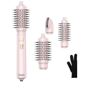 Rotating Blow Dryer Brush,3 in 1 Rotating Hair Dryer Brush Spinning with Detachable Brush(2" & 1.5"),3 Heats and 2 Speeds Spin Hot Air Brush for Curl,Straight
