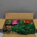 PREXTEX 23-Inch DIY Mini Christmas Tree with Lights - Small Christmas Decorations Table Top Xmas Tree with Multicolor LED String Lights, Star Topper, Hanging Ornaments and Gift Boxes for Holiday Decor (Dark Green)