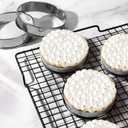 LOSYHU 11 PCS English Muffin Rings 3.15 Inch Metal English Muffin Molds with Silicone Brush Stainless Steel Crumpet Rings Nonstick Double Rolled Tart Ring Cookie Rings for Home Food Making Tool