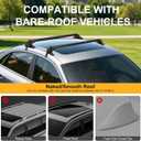 43" Universal Roof Rack Cross Bars, Upgraded Aluminum Lockable Crossbars with Extendable Window Frame Mount, 165lbs Capacity, Fits Bare Roof Cars SUVs Trucks, Dual Security Keys