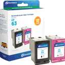 Dataproducts Remanufactured High Yield Black, Tri-Color Ink Cartridges Replacement for HP 63 (L0R46AN) 2-Pack