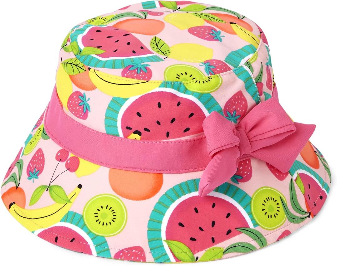 Gymboree Girls' and Toddler Sun Hat (4-5T, Pink Fruit Bucket)