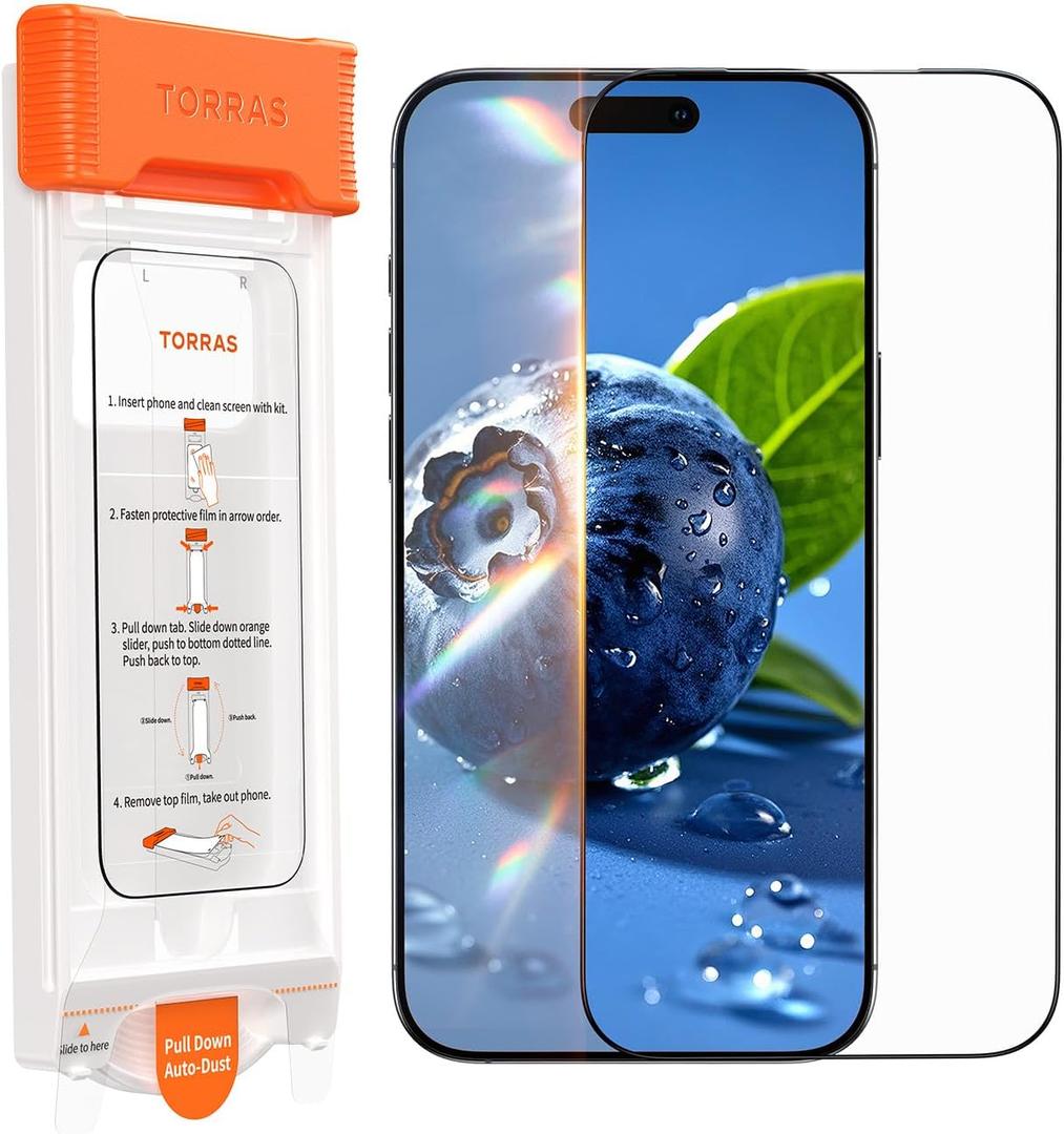 TORRAS OrigArmor for iPhone 16 Pro Max Screen Protector [3D Full Coverage Fit] [100% Anti Glare] Military-Grade Shatterproof 9H+ Tempered Glass Anti-Scratch Screen Protector 16 ProMax 6.9" 1-Pack