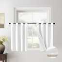 ChrisDowa 100% Blackout Pure White Solid Curtains 45 Inches Long 2 Panels for Bedroom Living Room,Farmhouse Room Darkening Thermal Insulated Soundproof Grommet Top Window Treatment Drapes,52x45