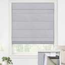 LazBlinds No Drill Roman Shades for Windows, Cordless Blackout Window Shades with UV Protection, Polyester Fabric for Bedroom & Living Room, 23" W x 64" H, Grey