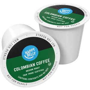 Amazon Brand - Happy Belly Medium Roast Coffee Pods, Colombian, Compatible with Keurig 2.0 K-Cup Brewers, 24 Count (EXP 08/08/27)
