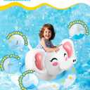 Inflatable Swimming Rings, Cute Elephant Pool Floats for Kids with Seat and Handle, Swim Ring Tubes Pool Tubes Floats with 5 Colorful Rings & Kids Water Toy for Beach & Pool Party Supplies
