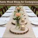 8 Pcs Natural Wood Slices for Centerpieces, 7-8 Inch Unfinished Wood Centerpieces for Tables, Rustic Wooden Discs for Crafts Dinner Table, Baby Shower, Wedding Decorations