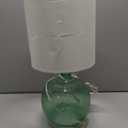 Glass Table Lamp Blue - StyleCraft: Seeded Glass Finish, White Linen Shade, UL Listed, Modern Decor