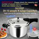 10QT Stainless Steel Pressure Cooker, Heavy Duty Food Grade 304 Pressure Canner with Safety Valve & Heat-Resistant Handle, Compatible with All Stovetops for Home Cooking & Canning