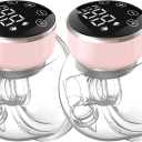 Wearable Breast Pump Hands Free of Longer Battery Life & LED Display, Portable Electric Breast Pump with 3 Modes & 9 Levels & Low Noise, 24 mm Flange, 2 Pcs Pink
