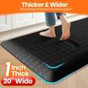 1" Thick Kitchen Mats for Floor, Water Resistant Floor Rug,Black/72" x 20"