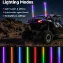 KEMIMOTO LED Whip Lights, 3FT 2pcs, RGB, Fit for UTVs ATVs