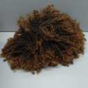 Vitorish Afro Curly Wig With Bangs 10 Inches kinky Curly Synthetic Hair Wig about 230g/Piece Full Machine Made Scalp Top Cosplay Curly Wigs for Women (Black to Brown)