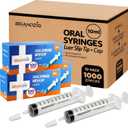 1000 PCS - 10ml Oral Syringe With Cap | Oral Dispenser Without Needle, Luer Slip Tip | Individually Wrapped Medicine Dropper For Infants & Pets - Bulk Case - 10 boxes of 100 PCS (1,000 pcs)