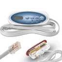 Bzumperyz 53238 Mini Oval Topside Control Panel Compatible with Balboa Heat Jacket System, 4 Buttons, 7-feet Cord with Phone Jack Connector