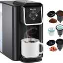 Mecity Coffee Maker 3 in 1 Single Serve Coffee Machine, Compatible with K cup Capsules, Instant Coffee Pot, Tea maker, 6,8,10 Oz Cup, Removable 50 Oz Water Reservoir, 120V 1150W, Dark Grey