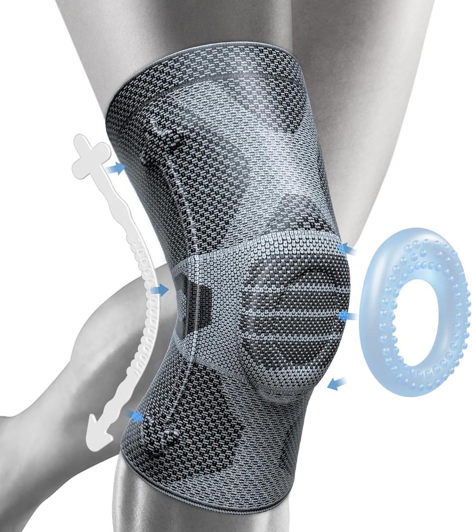 NEENCA Professional Knee Brace for Pain Relief, Medical Knee Compression Sleeve, Knee Support with Horizontal Knit Tech for Meniscus Tear, ACL, Arthritis, Joint Pain, Runner, Workout- FSA/HSA APPROVED (XXX-Large, Upgraded Version - Black)
