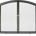 UniFlame, S-1064, Large Single Panel Black Wrought Iron Fireplace Screen with Doors (Large - 44" wide x 34" tall)