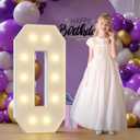 Marquee Numbers for Birthday Decorations: 4ft Large Light Up Numbers Big Sign 10th 20th 30th 40th 50th 60th One Year Old Anniversary Party Mosaic Decor Backdrop Foam Board Number 0