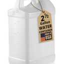 kitchentoolz 2.5 Gallon Water Jug  Water Container Heavy-Duty HDPE Carboy for Automotive Used Oil & Liquid Storage  10 Quart Mixing Container with Secure Lid  Made in USA