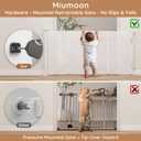 Miumoon One-Hand Operation Retractable Baby Gates, 59 inch Retractable Gate with Reinforced Strip Design to Prevent Crawling Through, 5 FT Retractable Dog Gate for Stairs, Doorways, Hallways