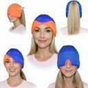 Soothie Migraine Cap & Headache Cap - Cooling Headache Relief Cap for Migraines, Tension & Sinus Pressure - Wearable Migraine Mask & Ice Head Wrap - Cold Compress Hangover Cap, Total Blackout