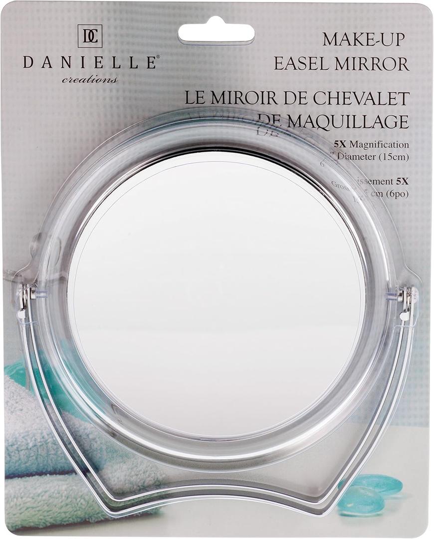 Danielle Creations Chrome Easel Mirror, 5X Magnification