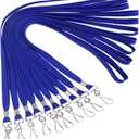 Lanyards for Id Badges 100 Pack Bulk Lanyard with Clip Swivel Hooks for Name Tag ID Badge Holder, Employees, Students, Attendees (100, Blue)