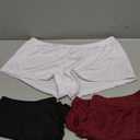 Women's Sexy Sports Briefs Ruched Butt Lifting Panties Half Back Soft Active Yoga Underwear 3 Pack (Large, Black/White/Wine Red)