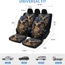 5 Pcs Premium Deer Car Seat Cover, Breathable & Washable Car Seat Covers Full Sets, Fashionable Printed Seat Covers for Cars Interior, Universal Fit for Most Cars, Sedan, Truck, SUV