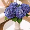 ZYTUYO 4PCS 19.6Inch Violet Blue Faux Hydrangea Artificial Flowers Silk Latex Realistic Full Large Hydrangeas Spring Long Stem Leaves Bouquet Plants for Tall Vase Table Garden Arrangements