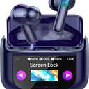 AI Translation Earbuds Real Time,164 Language/7 Translation Modes Translator Earbuds with Audio and Video Calls,No Subscription,5 EQ Modes Touch Screen Translator Headphones,48H AI Ear Buds, Dark Blue