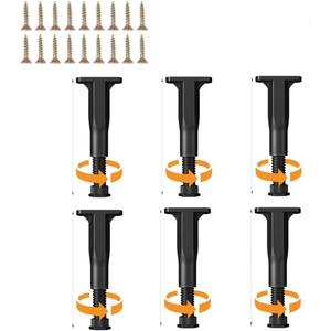 6Pcs Adjustable Height Bed Support Legs, 7.7-13.4Inch for King Queen Bed Slats Frame Center Support Legs Furniture Leg Replacement Kit