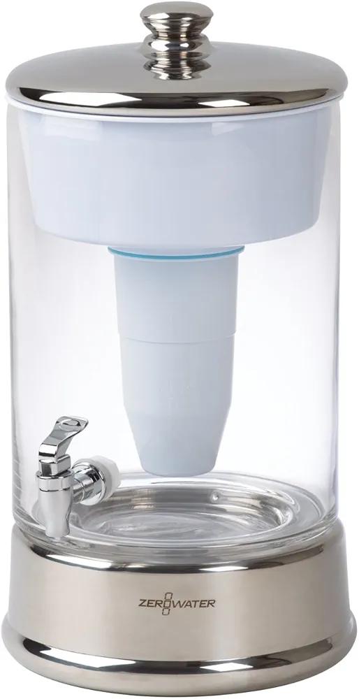 ZeroWater 40-Cup Ready-Read 5-Stage Water Filter Pitcher Dispenser with 5-Stage 0 TDS Zero Water Filter – IAPMO Certified to Reduce Metals, Chlorine, Lead, Chromium, and Forever Chemicals PFOA/PFOS