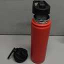 mininoo 24 oz Insulated Water Bottle with Straw Lid, Stainless Steel Double Wall Vacuum, Leak Proof, BPA Free, Keep Cold for 24H & Hot for 12H(Red)