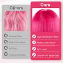 2 x MEEZY Hot Pink Short Bob Wigs Straight Hair with Flat Bangs Heart Sunglasses for Women, Colorful Funny Cosplay Daily Party Neon Wig Synthetic Natural As Real Hair Carnival Halloween Costume