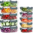10 Packs Glass Meal Prep Containers with Lids, Glass Food Storage Containers Set, Airtight Lunch Containers, Microwave, Oven, Freezer and Dishwasher Safe, Gray