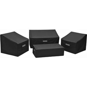 loriano Patio Furniture Covers, 4 Piece Outdoor Furniture Cover Waterproof, Patio Furniture Cover Set, Lawn Patio Set Covers Black