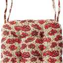 vctops Farmhouse Floral Print Chair Cushions with Ties U-Shaped Soft Comfortable Chair Pads Non Slip Seat Cushions for Indoor Dining Room and Kitchen Chairs (Flower A,16"x16")