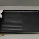 NutriChef 24" Stove Top Griddle Pan, Nonstick Double Burner Grill & Griddle Combo, Ridged & Flat Surfaces, Suitable for Frying & Searing, Cool-Touch Handles, Easy to Clean, Black